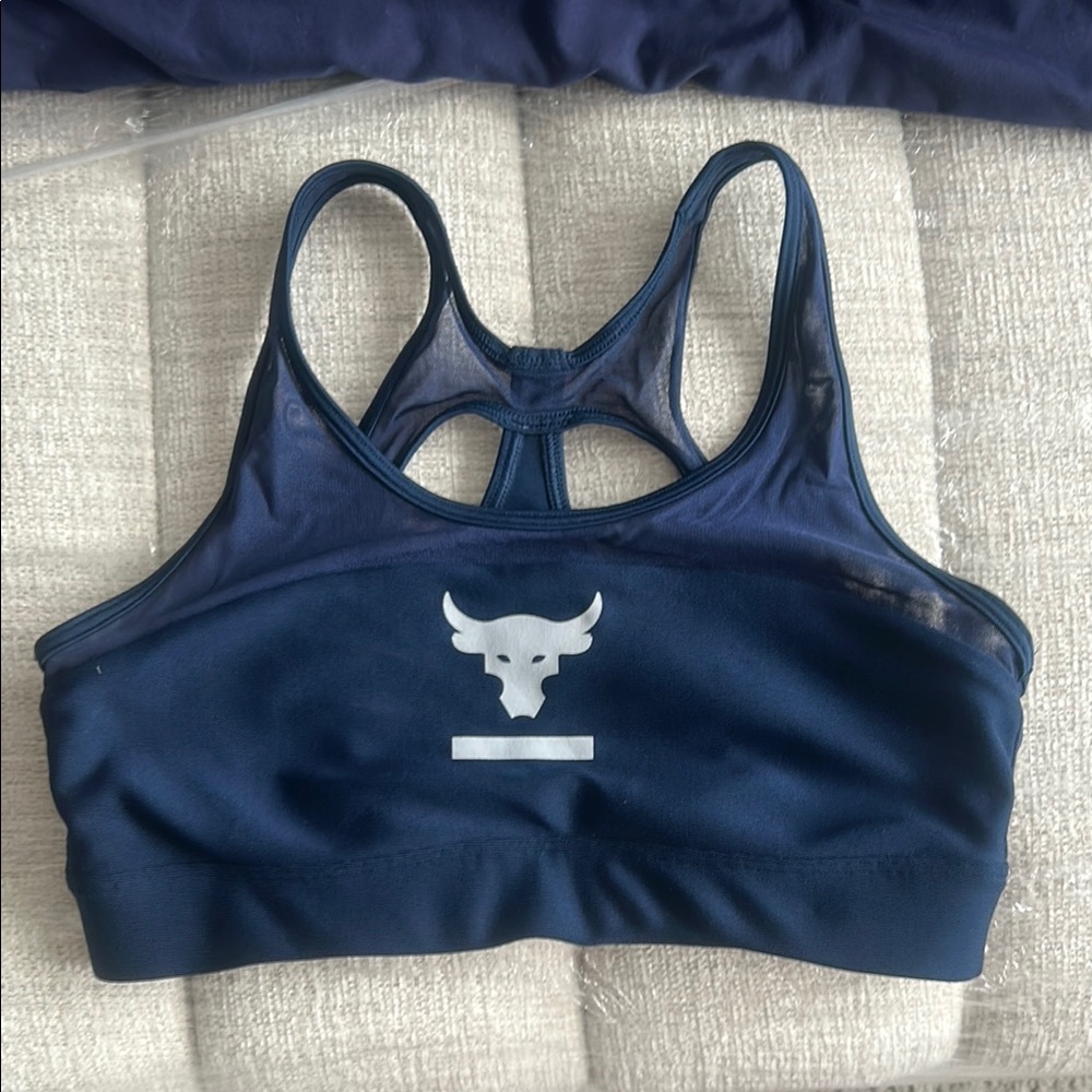Under Armour Blue Sports Bra Racerback Design